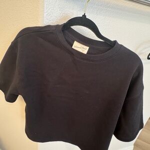 Target- Black Cropped Sweatshirt Material Top